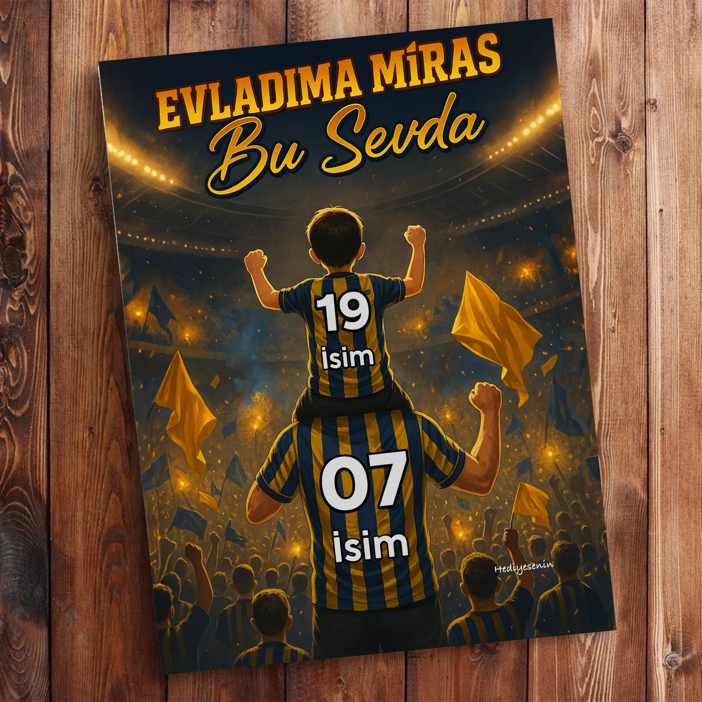 Taraftar baba çocuk kanvas tablo