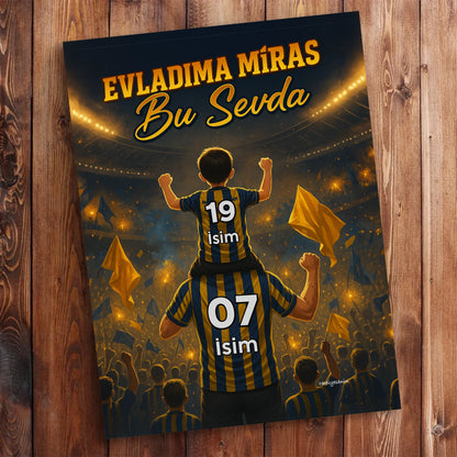 Taraftar baba çocuk kanvas tablo