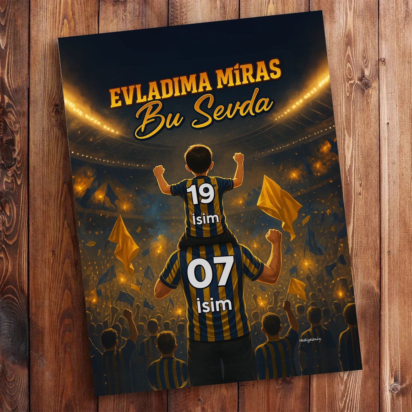 Taraftar baba çocuk kanvas tablo